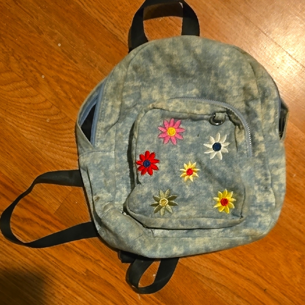 Floral Embroidered Backpack